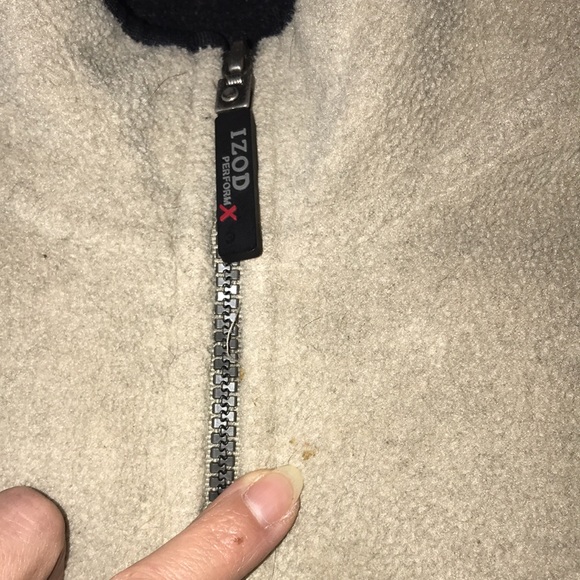 Izod performance X small tan quarter zip fleece jacket damaged 💕 - Picture 3 of 11